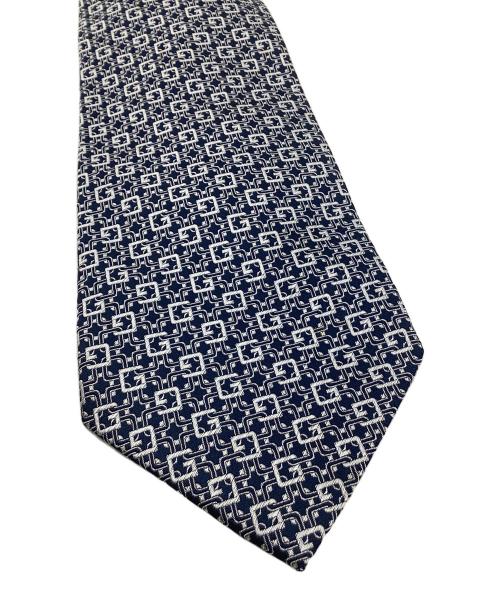 GUCCI（グッチ）GUCCI (グッチ) ネクタイ 総柄 ネイビー×ホワイト サイズ:不明の古着・服飾アイテム