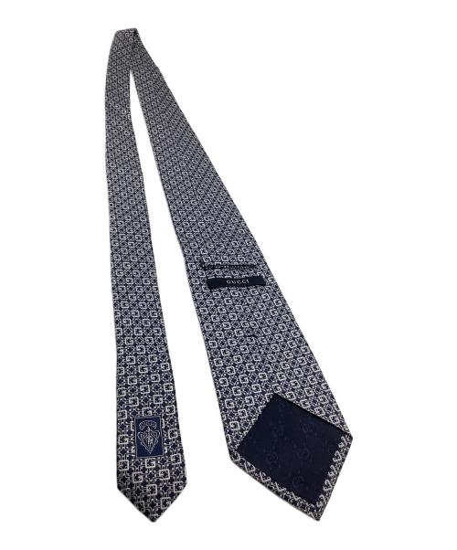 GUCCI（グッチ）GUCCI (グッチ) ネクタイ 総柄 ネイビー×ホワイト サイズ:不明の古着・服飾アイテム