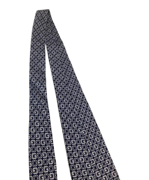 GUCCI（グッチ）GUCCI (グッチ) ネクタイ 総柄 ネイビー×ホワイト サイズ:不明の古着・服飾アイテム