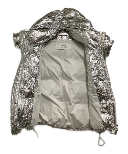 AMI Alexandre Mattiussi（アミアレクサンドルマテュッシ）AMI Alexandre Mattiussi (アミアレクサンドルマテュッシ) フーデッドベスト シワ加工 シルバー サイズ:Mの古着・服飾アイテム