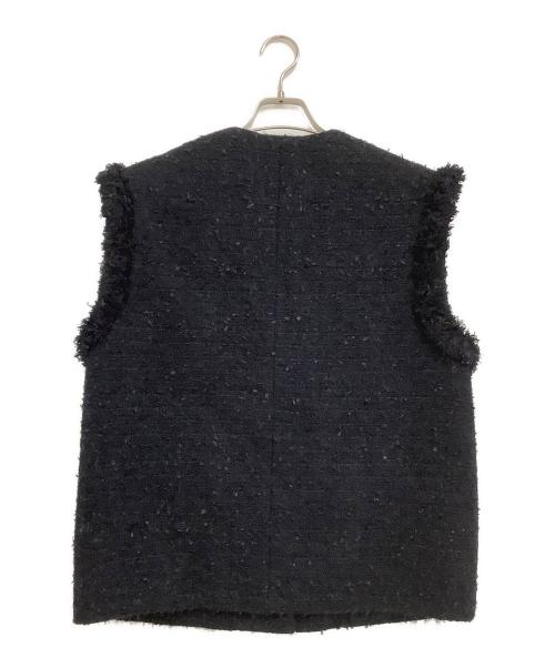 UNITED ARROWS（ユナイテッドアローズ）UNITED ARROWS (ユナイテッドアローズ) ベスト ファンシーツイードノーカラーベスト ブラック サイズ:38の古着・服飾アイテム