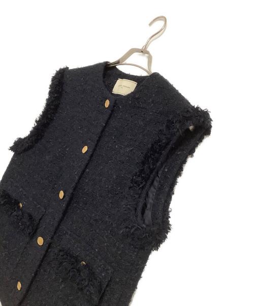 UNITED ARROWS（ユナイテッドアローズ）UNITED ARROWS (ユナイテッドアローズ) ベスト ファンシーツイードノーカラーベスト ブラック サイズ:38の古着・服飾アイテム