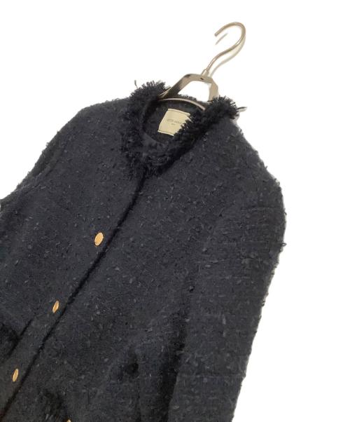 UNITED ARROWS（ユナイテッドアローズ）UNITED ARROWS (ユナイテッドアローズ) ジャケット ファンシーツイードノーカラージャケット ブラック サイズ:38の古着・服飾アイテム