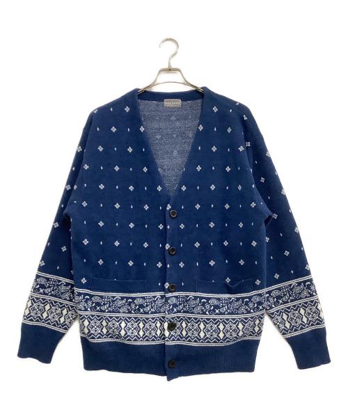 nestwell（ネストウェル）nestwell (ネストウェル) バンダナカーディガン ブルー サイズ:Lの古着・服飾アイテム
