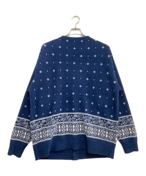 nestwell（ネストウェル）nestwell (ネストウェル) バンダナカーディガン ブルー サイズ:Lの古着・服飾アイテム