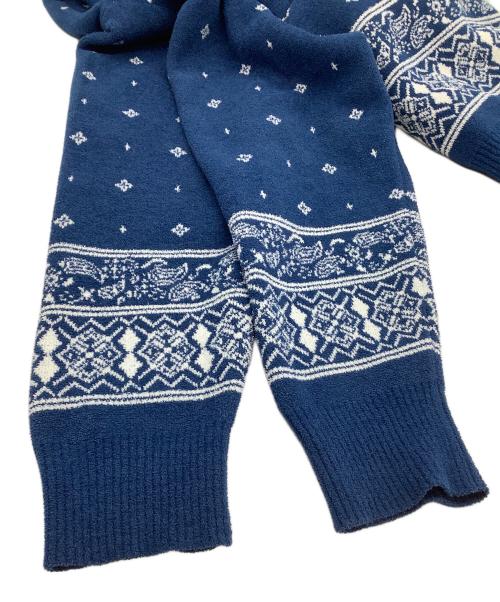 nestwell（ネストウェル）nestwell (ネストウェル) バンダナカーディガン ブルー サイズ:Lの古着・服飾アイテム