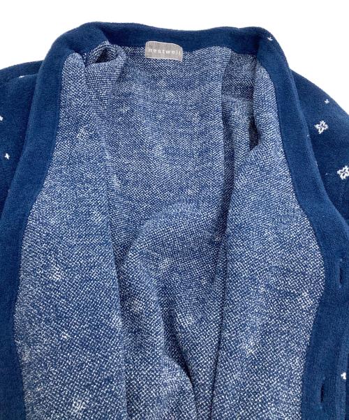 nestwell（ネストウェル）nestwell (ネストウェル) バンダナカーディガン ブルー サイズ:Lの古着・服飾アイテム