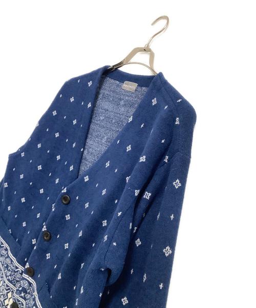 nestwell（ネストウェル）nestwell (ネストウェル) バンダナカーディガン ブルー サイズ:Lの古着・服飾アイテム