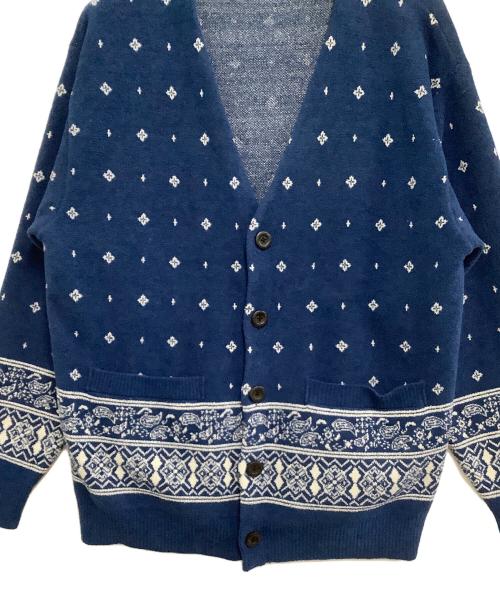 nestwell（ネストウェル）nestwell (ネストウェル) バンダナカーディガン ブルー サイズ:Lの古着・服飾アイテム
