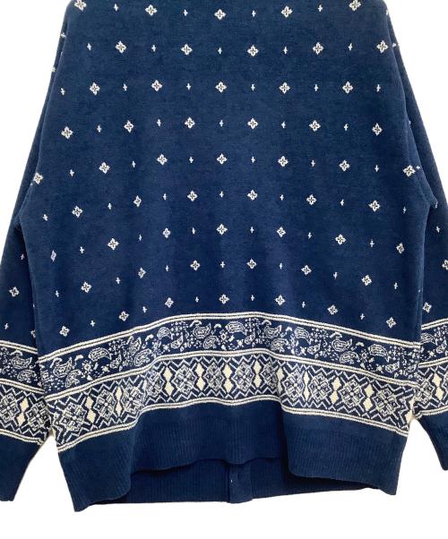 nestwell（ネストウェル）nestwell (ネストウェル) バンダナカーディガン ブルー サイズ:Lの古着・服飾アイテム