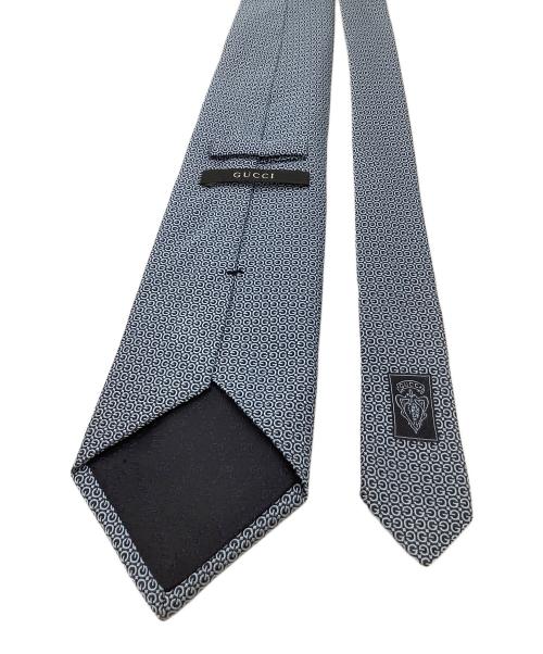 GUCCI（グッチ）GUCCI (グッチ) シルクネクタイ ブラック×スカイブルー サイズ:不明の古着・服飾アイテム