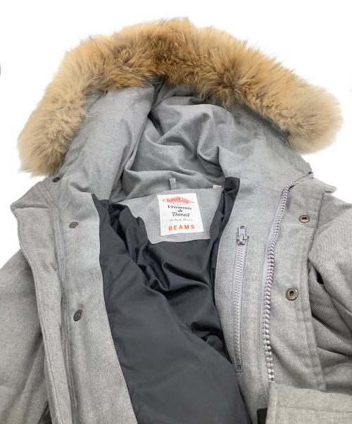 DANTON（ダントン）DANTON (ダントン) BEAMS (ビームス) ファー付きロングダウンジャケット グレー サイズ:36の古着・服飾アイテム