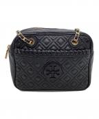 TORY BURCHトリーバーチ）の古着「チェーンショルダーバッグ」｜ブラック×ゴールド