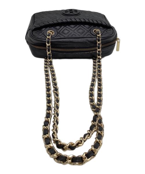 TORY BURCH（トリーバーチ）TORY BURCH (トリーバーチ) チェーンショルダーバッグ ブラック×ゴールドの古着・服飾アイテム