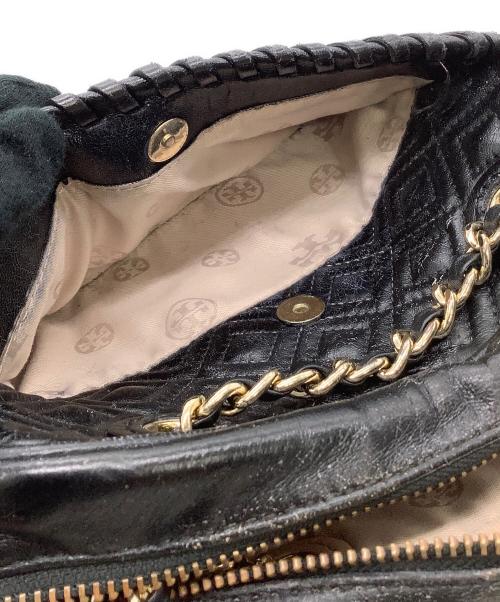 TORY BURCH（トリーバーチ）TORY BURCH (トリーバーチ) チェーンショルダーバッグ ブラック×ゴールドの古着・服飾アイテム