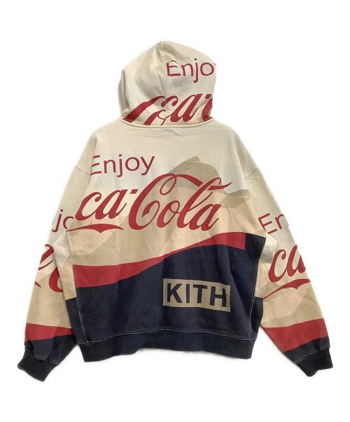 KITH（キス）KITH (キス) Coca Cola (コカコーラ) プルオーバーパーカー ホワイト×レッド サイズ:XXLの古着・服飾アイテム