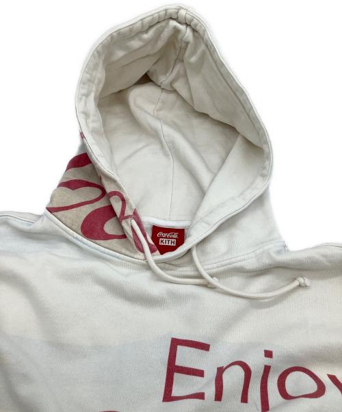 KITH（キス）KITH (キス) Coca Cola (コカコーラ) プルオーバーパーカー ホワイト×レッド サイズ:XXLの古着・服飾アイテム