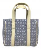 BVLGARIブルガリ）の古着「ハンドバッグ ロゴマニア」｜スカイブルー×ベージュ