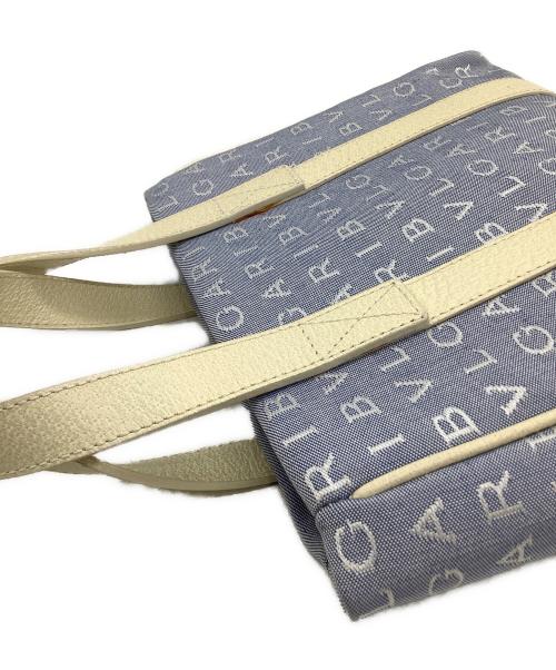 BVLGARI（ブルガリ）BVLGARI (ブルガリ) ハンドバッグ ロゴマニア スカイブルー×ベージュの古着・服飾アイテム