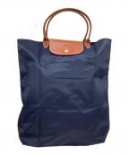 LONGCHAMPロンシャン）の古着「トートバッグ プリアージュS」｜ネイビー×ブラウン
