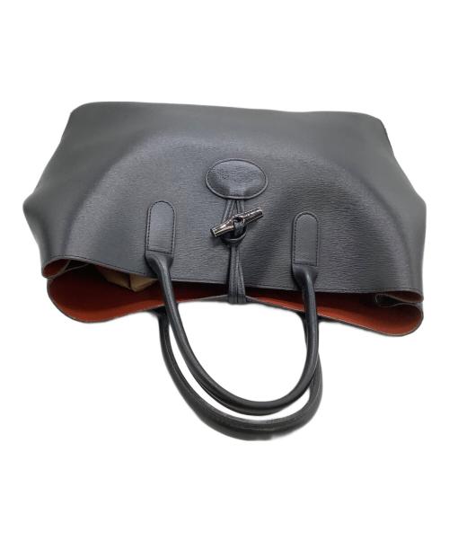 LONGCHAMP（ロンシャン）LONGCHAMP (ロンシャン) トートバッグ ブラック×ブラウンの古着・服飾アイテム