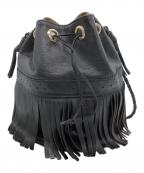 J&M DAVIDSONジェイ＆エム デヴィッドソン）の古着「巾着ショルダーバッグ フリンジ」｜ブラック