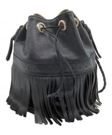 J&M DAVIDSON（ジェイ＆エム デヴィッドソン）の古着「巾着ショルダーバッグ フリンジ」｜ブラック