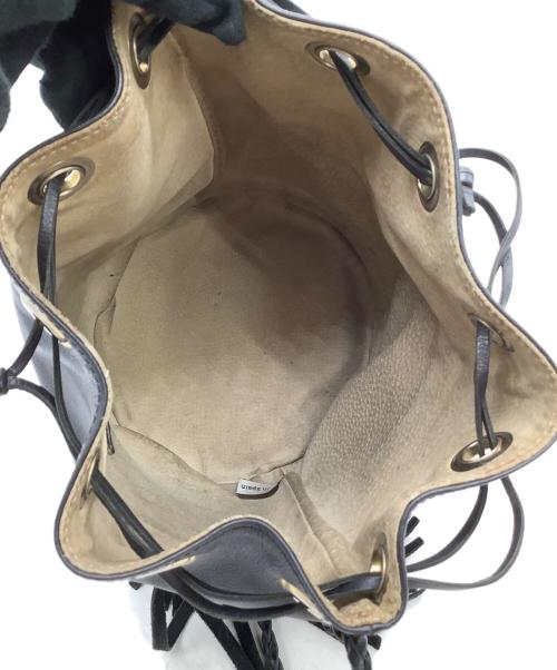 J&M DAVIDSON（ジェイ＆エム デヴィッドソン）J&M DAVIDSON (ジェイ＆エム デヴィッドソン) 巾着ショルダーバッグ フリンジ ブラックの古着・服飾アイテム