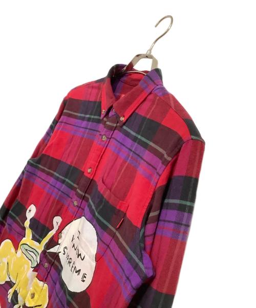 SUPREME（シュプリーム）SUPREME (シュプリーム) ネルシャツ　	ダニエル・ジョンストン  レッド サイズ:Sの古着・服飾アイテム