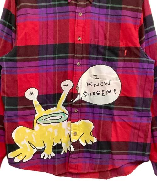 SUPREME（シュプリーム）SUPREME (シュプリーム) ネルシャツ　	ダニエル・ジョンストン  レッド サイズ:Sの古着・服飾アイテム