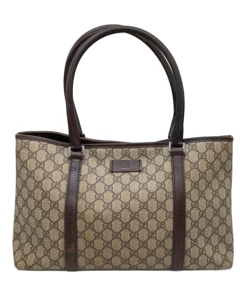 GUCCI（グッチ）GUCCI (グッチ) ハンドバッグ ブラウン×ベージュの古着・服飾アイテム