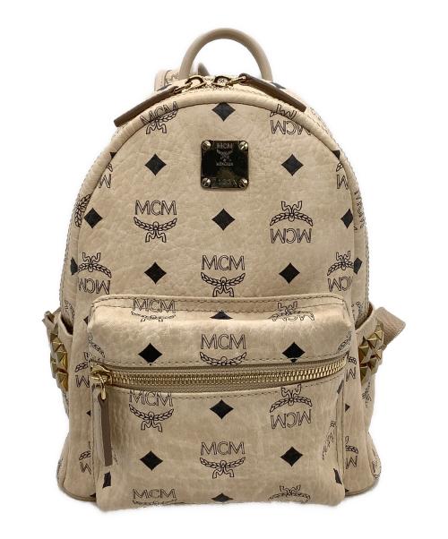 MCM（エムシーエム）MCM (エムシーエム) リュック サイドスタッズバックパック ベージュの古着・服飾アイテム