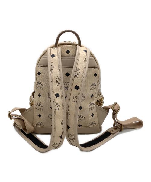 MCM（エムシーエム）MCM (エムシーエム) リュック サイドスタッズバックパック ベージュの古着・服飾アイテム