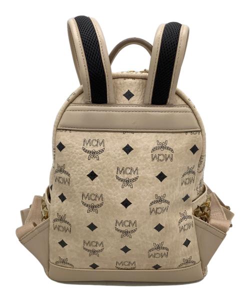 MCM（エムシーエム）MCM (エムシーエム) リュック サイドスタッズバックパック ベージュの古着・服飾アイテム