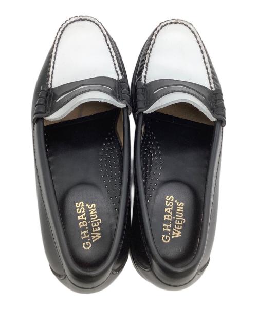 G.H.BASS（ジーエイチバス）G.H.BASS (ジーエイチバス) コインローファー ホワイト×ブラック サイズ:39 1/2の古着・服飾アイテム