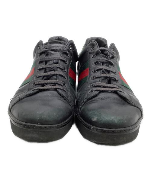 GUCCI（グッチ）GUCCI (グッチ) ローカットスニーカー ブラック サイズ:42の古着・服飾アイテム