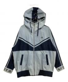 REFLEM（レフレム）の古着「ジップパーカー BIG切替ハイネックデニムパーカー」｜ブルー×インディゴ