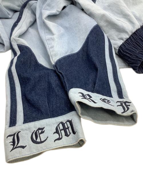 REFLEM（レフレム）REFLEM (レフレム) ジップパーカー BIG切替ハイネックデニムパーカー ブルー×インディゴ サイズ:freeの古着・服飾アイテム