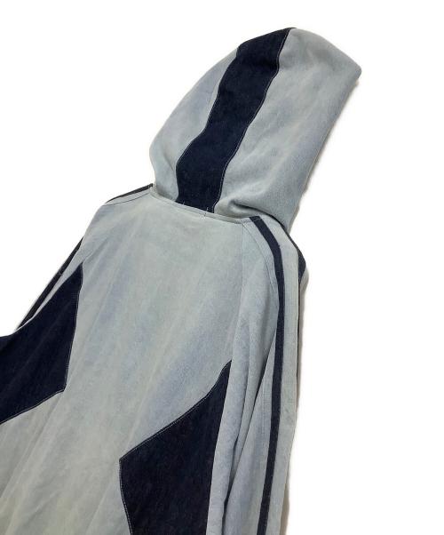 REFLEM（レフレム）REFLEM (レフレム) ジップパーカー BIG切替ハイネックデニムパーカー ブルー×インディゴ サイズ:freeの古着・服飾アイテム