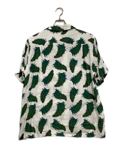 NEAT ALOHA（ニートアロハ）NEAT ALOHA (ニートアロハ) 開襟シャツ 総柄 ホワイト×グリーン サイズ:Mの古着・服飾アイテム