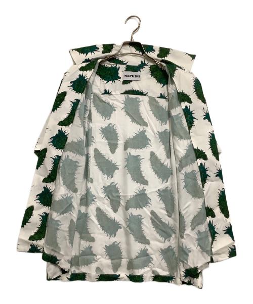 NEAT ALOHA（ニートアロハ）NEAT ALOHA (ニートアロハ) 開襟シャツ 総柄 ホワイト×グリーン サイズ:Mの古着・服飾アイテム