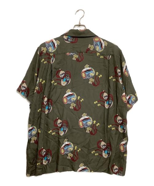 NEAT ALOHA（ニートアロハ）NEAT ALOHA (ニートアロハ) 開襟シャツ 猫 グレー サイズ:Lの古着・服飾アイテム