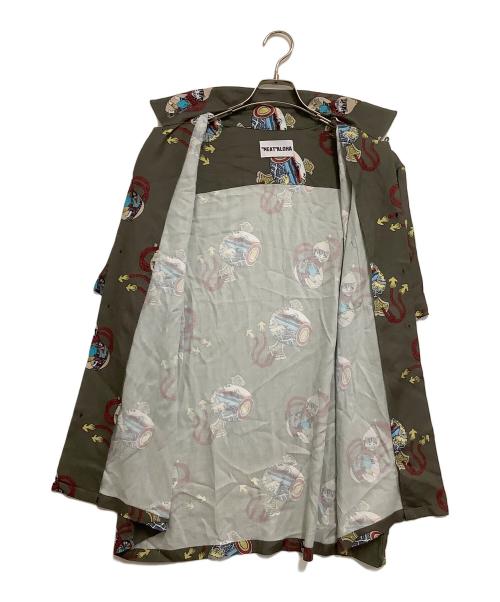 NEAT ALOHA（ニートアロハ）NEAT ALOHA (ニートアロハ) 開襟シャツ 猫 グレー サイズ:Lの古着・服飾アイテム