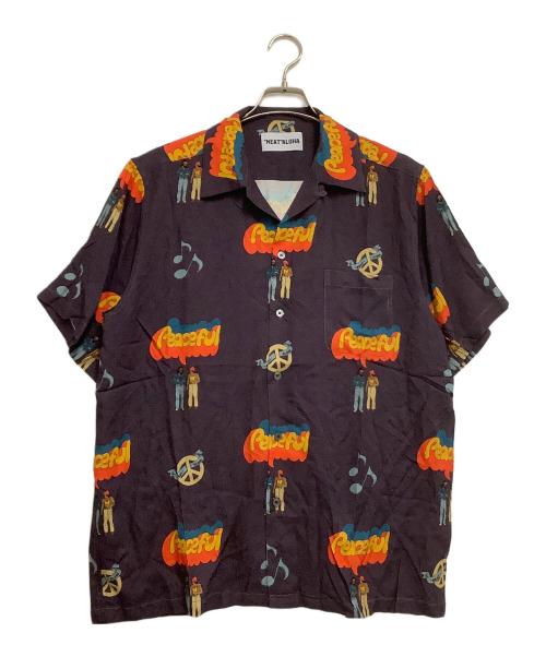 NEAT ALOHA（ニートアロハ）NEAT ALOHA (ニートアロハ) 開襟シャツ Peaceful パープル サイズ:Lの古着・服飾アイテム