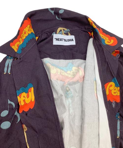 NEAT ALOHA（ニートアロハ）NEAT ALOHA (ニートアロハ) 開襟シャツ Peaceful パープル サイズ:Lの古着・服飾アイテム