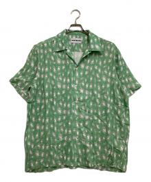 NEAT ALOHA（ニートアロハ）の古着「開襟シャツ 総柄」｜グリーン×グレー