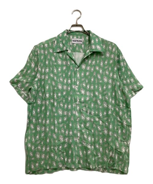 NEAT ALOHA（ニートアロハ）NEAT ALOHA (ニートアロハ) 開襟シャツ 総柄 グリーン×グレー サイズ:Lの古着・服飾アイテム