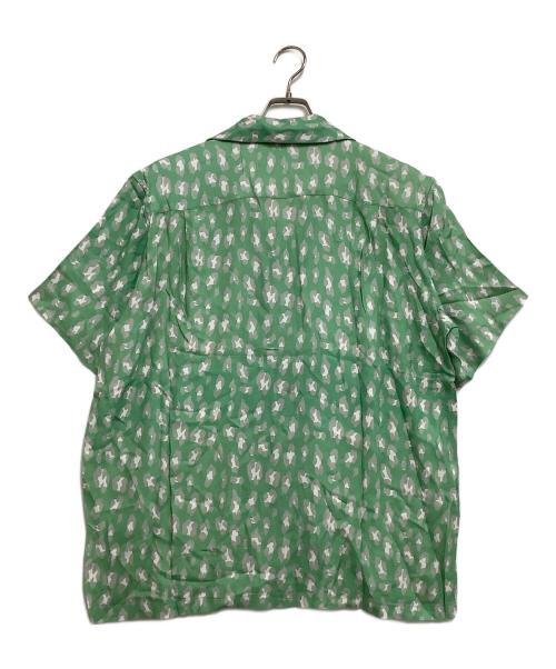NEAT ALOHA（ニートアロハ）NEAT ALOHA (ニートアロハ) 開襟シャツ 総柄 グリーン×グレー サイズ:Lの古着・服飾アイテム