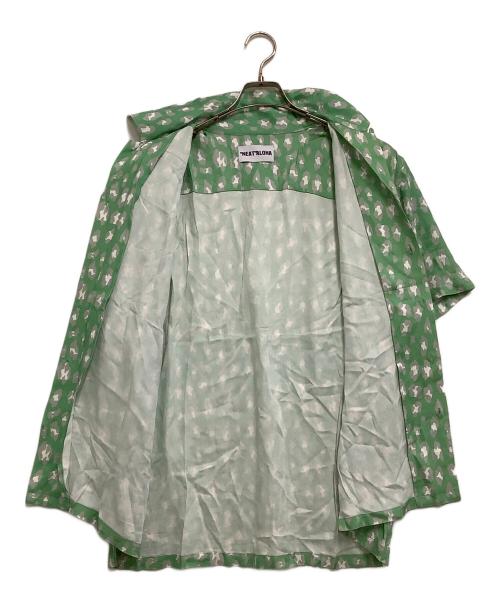 NEAT ALOHA（ニートアロハ）NEAT ALOHA (ニートアロハ) 開襟シャツ 総柄 グリーン×グレー サイズ:Lの古着・服飾アイテム