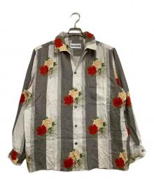 NEAT ALOHA（ニートアロハ）の古着「長袖開襟シャツ」｜グレー×ホワイト